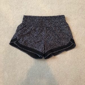 Athleta Printed Mesh Racer Run Shorts